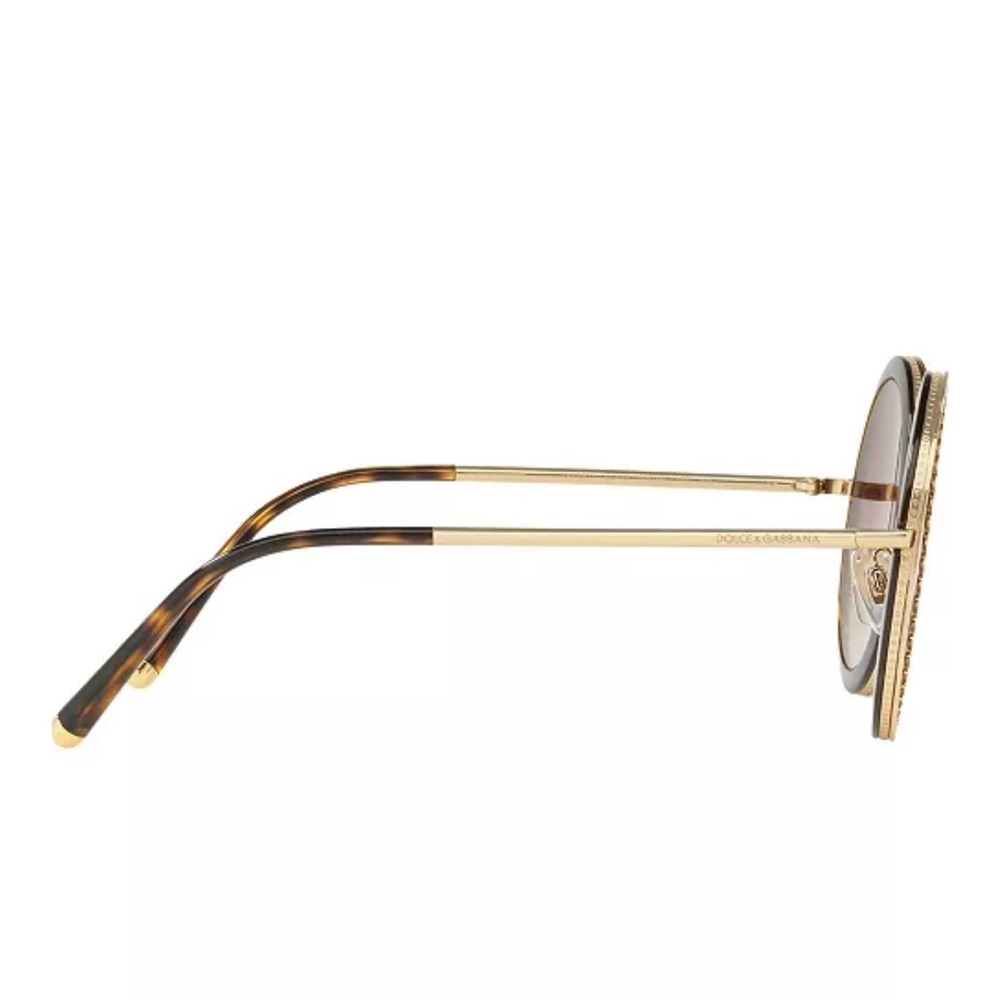 Dolce & Gabbana Round Gold Sunglasses - Picture 5 of 9